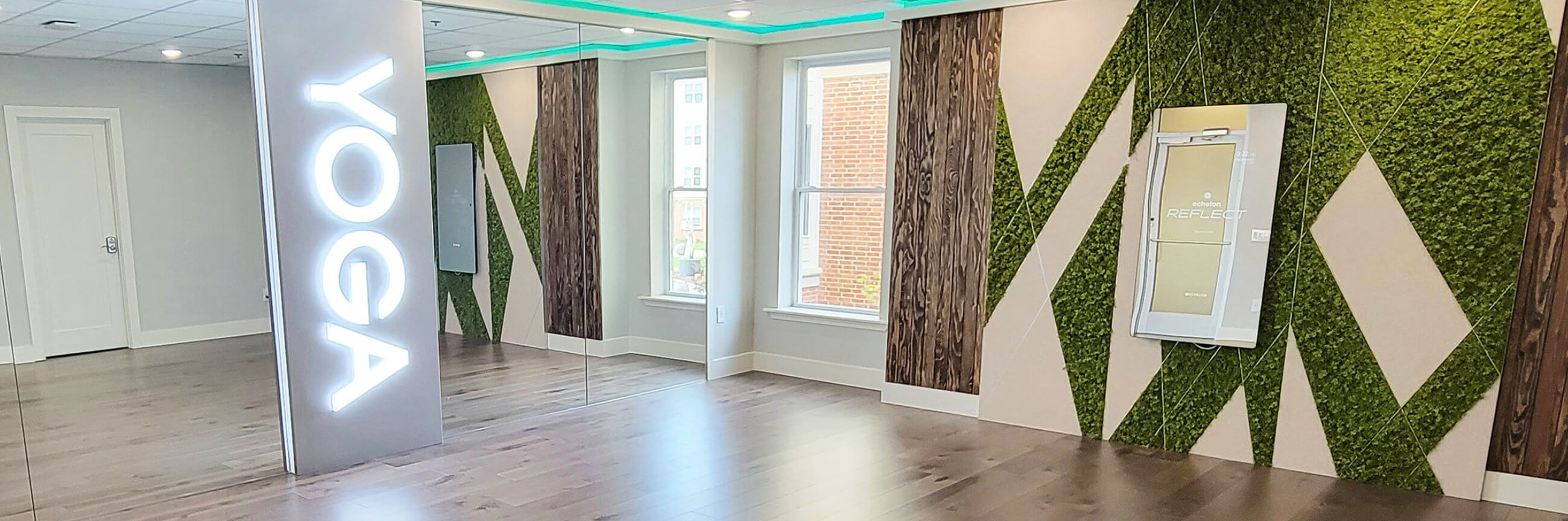 Interior of yoga studio